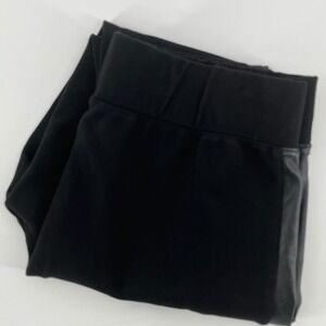 H by Halston Dress Leggings Womens 8P Black Faux Leather Side Stripe